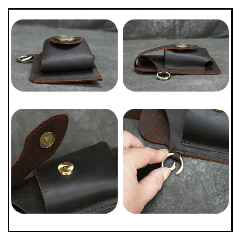 Icone™ BeltPouch: Multifunktionell Läder Vintage Stil Bälte Påse