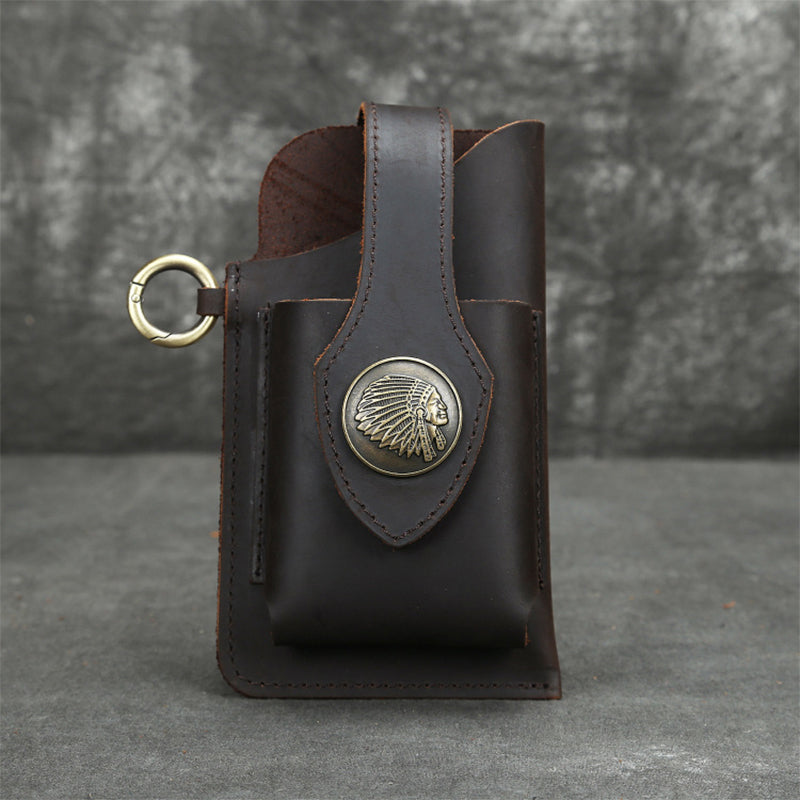 Icone™ BeltPouch: Multifunktionell Läder Vintage Stil Bälte Påse