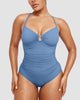Icone™ ShapingSwimsuit: Elegant Korsade Ryggband Kroppsformande Baddräkt