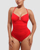 Icone™ ShapingSwimsuit: Elegant Korsade Ryggband Kroppsformande Baddräkt