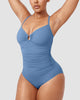 Icone™ ShapingSwimsuit: Elegant Korsade Ryggband Kroppsformande Baddräkt