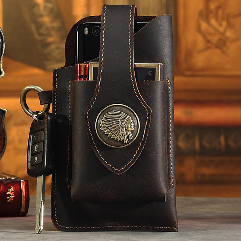 Icone™ BeltPouch: Multifunktionell Läder Vintage Stil Bälte Påse