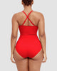 Icone™ ShapingSwimsuit: Elegant Korsade Ryggband Kroppsformande Baddräkt