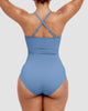Icone™ ShapingSwimsuit: Elegant Korsade Ryggband Kroppsformande Baddräkt