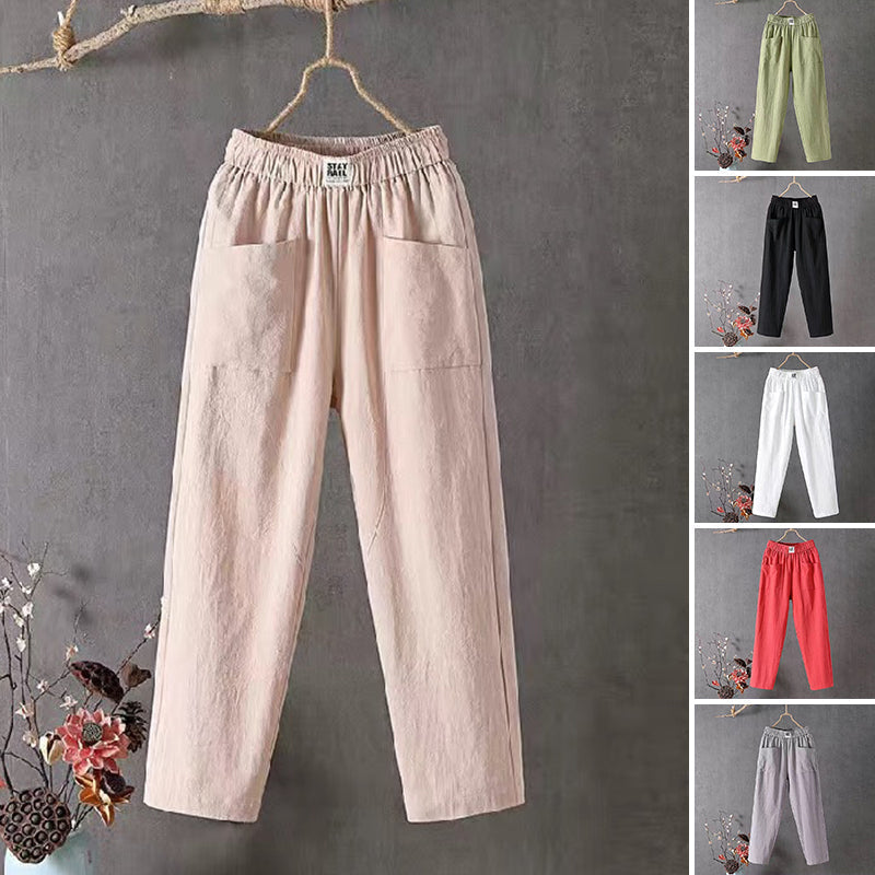 Icone™ LoosePants: Hög Midja Löst Avslappnat Vardags Byxor