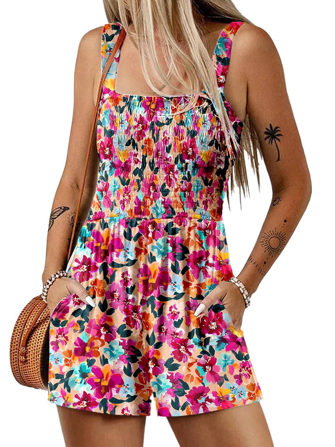 Icone™ SummerRomper: Ärmlös Sommaroverall Med Fyrkantig Halsringning För Dam