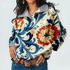 Icone™ FormalBlouse: Stilfull Långärmad Unik Tryckt Formell Blus