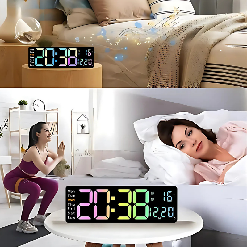 Globetrek° DigitalClock: Stor LED Skärm Display Digital Klocka