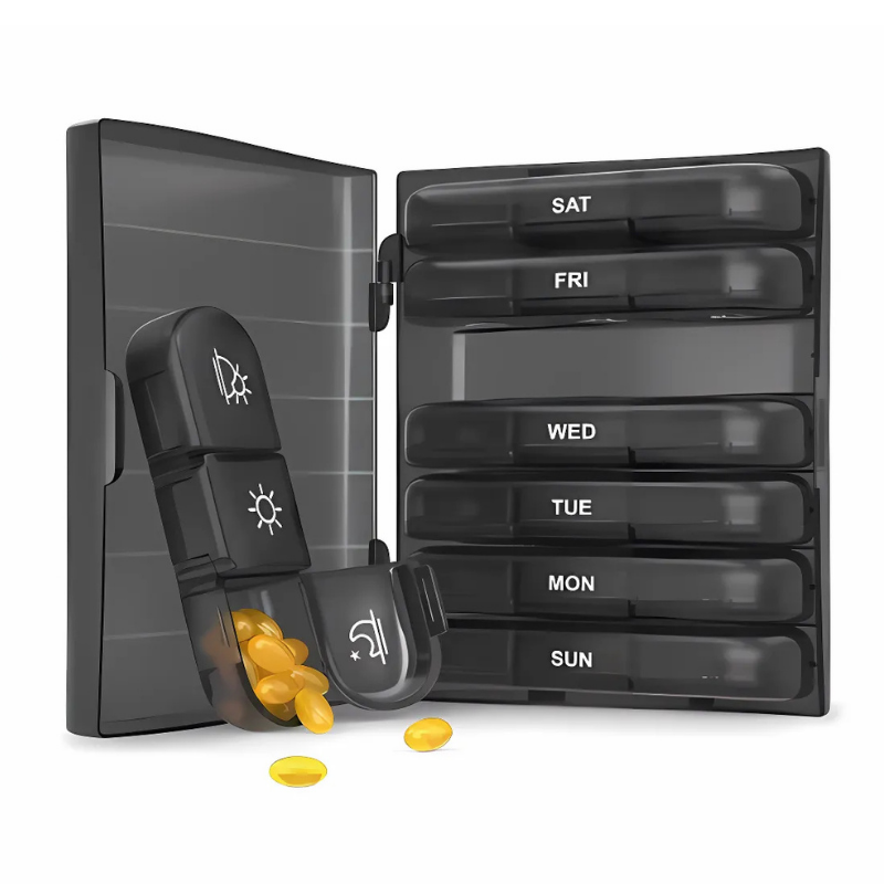 PillOrganizer 1+1 GRATIS: Bärbar Pillerorganiserare Daglig Och Veckovis Medicinförvaring