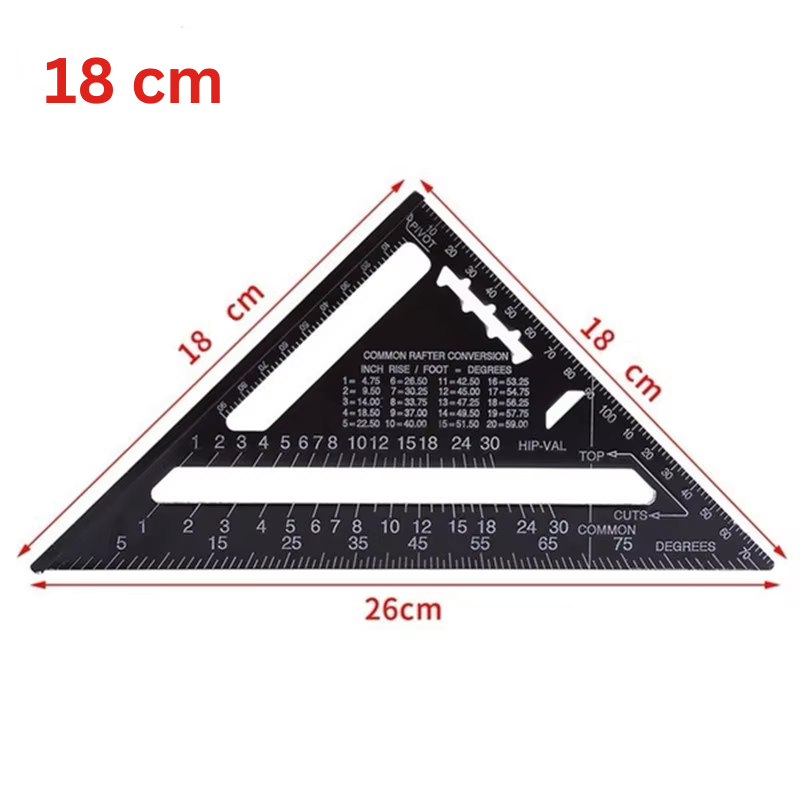 TriangleRuler - Aluminium Legering Triangel Linjal För Träbearbetning