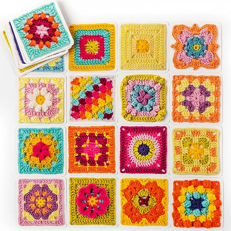 CrochetCards: Fyrkant Stickning Virka Guide Kort Uppsättning