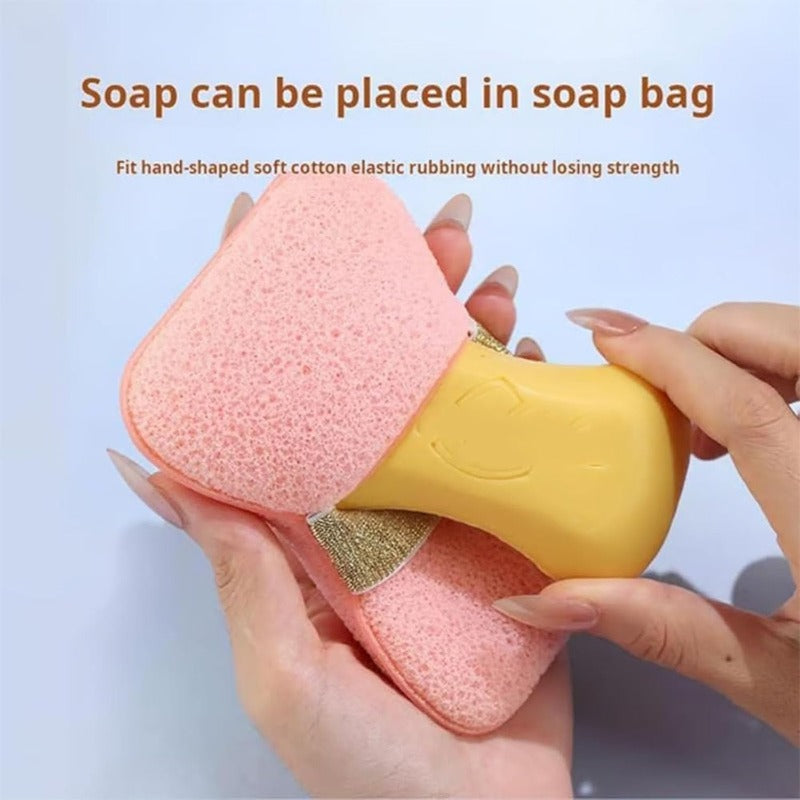 ExfoliatorSponge 1+1 GRATIS: Bad Tvål Sparande Kropp Dusch Exfolierande Svamp