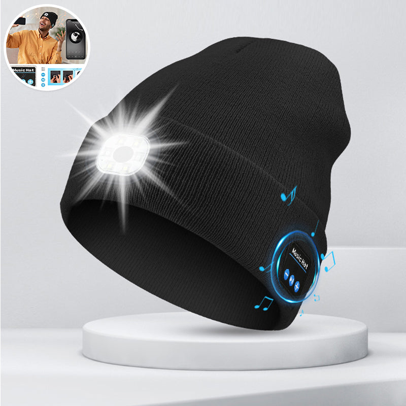 Icone™ MultiBeanie: Multifunktionell LED-Ljus Och Bluetooth Varm Mössa