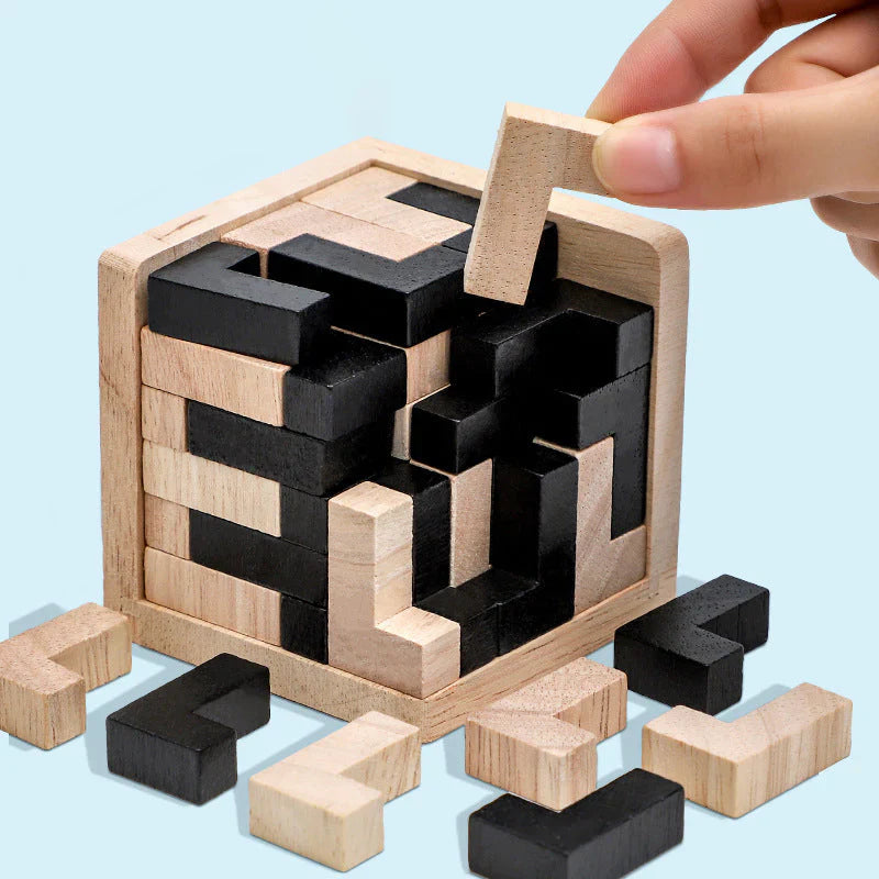 Kletshuts™ PuzzleCube: 3D Trä Rubics Pussel Kub