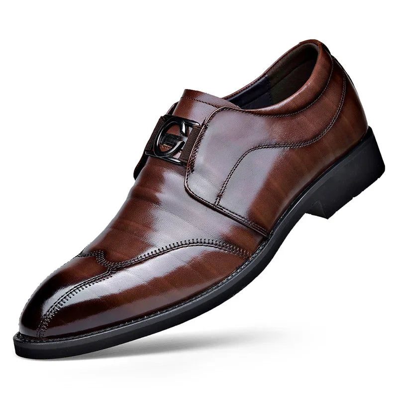 Happy™ ClassyShoes: Lyxiga Herr Läder Formella Spetsig Oxford Flott Skor