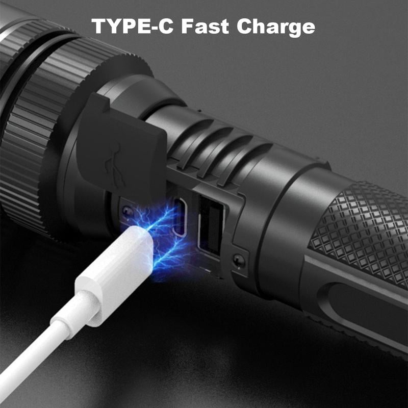 Ledsen™ AdjustableFlashlight: Ultraljusstark Uppladdningsbar Ficklampa Med Justerbar Stråle