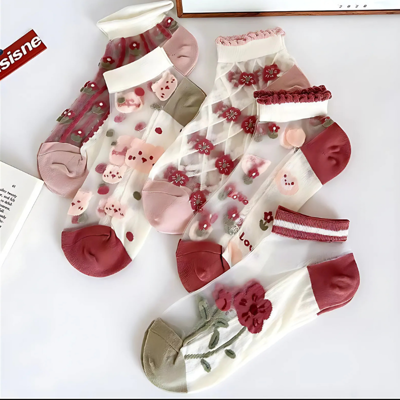 Happy™ MeshSocks: Andningsbar Bekväm Rolig Design Mesh Ankelsockor