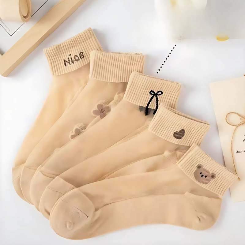 Happy™ MeshSocks: Andningsbar Bekväm Rolig Design Mesh Ankelsockor