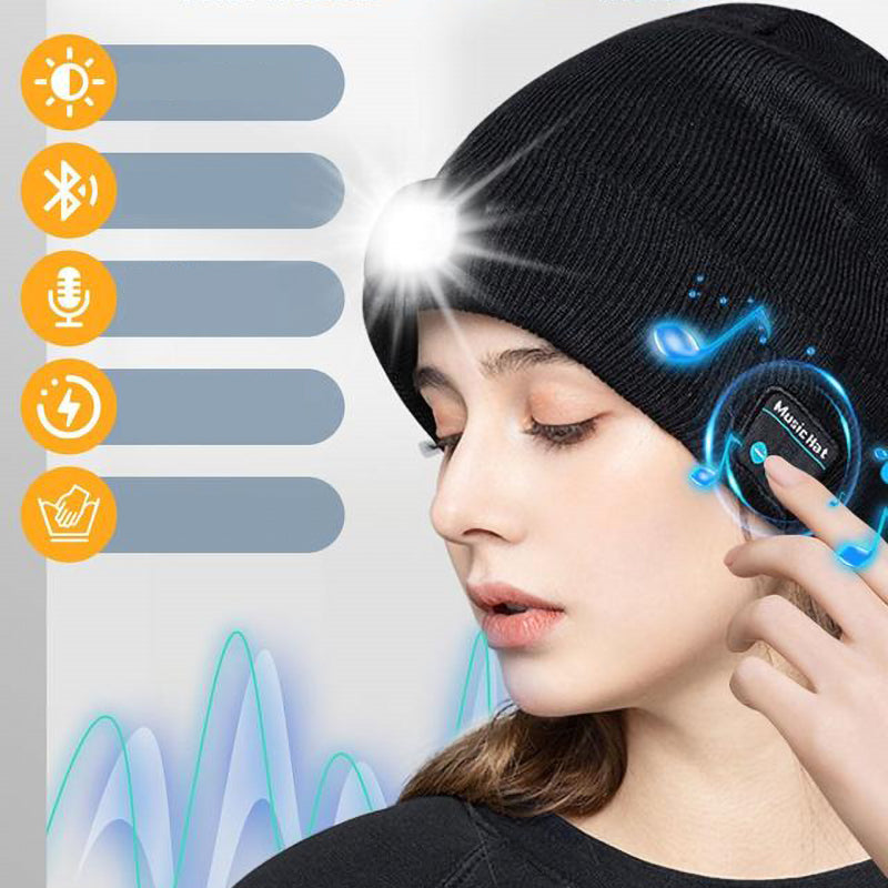 Icone™ MultiBeanie: Multifunktionell LED-Ljus Och Bluetooth Varm Mössa