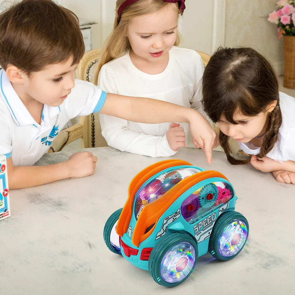 Kletshuts™ CarToy: Färgglad Ljus Musik Elektrisk Stunt Lastbil 360° Roterande Leksak Bil