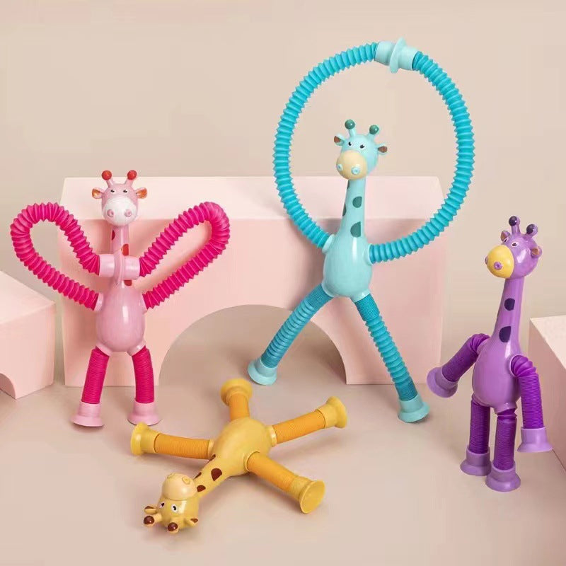 Kletshuts™ StretchyGiraffe: Teleskopisk Stretchig Giraff Leksak Med Sugkopp