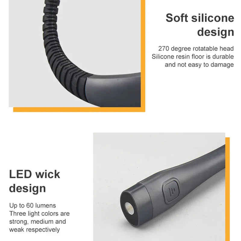 Ledsen™ ReadingLamp: Uppladdningsbar LED Hals Ljus Flexibel Läslampa