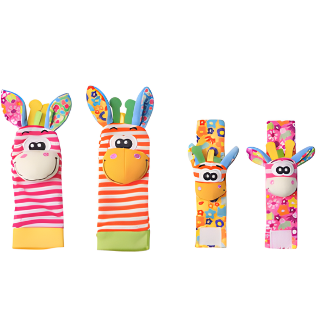 Kletshuts™ RattleToy 1+1 GRATIS: Mjuk Djur Baby Handled Och Fot Strumpor Skallra Leksak Set