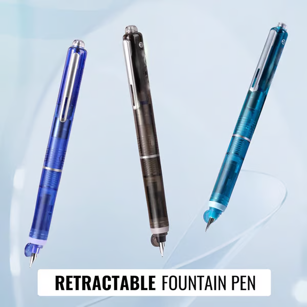FountainPen - Utdragbar Och Påfyllningsbar Reservoarpenna Med Bläckpatroner