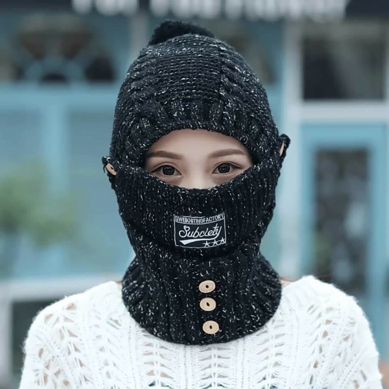 Icone™ ThermalHat - Stickad Vindtät Termisk Mössa Mask Halsduk Integrerad