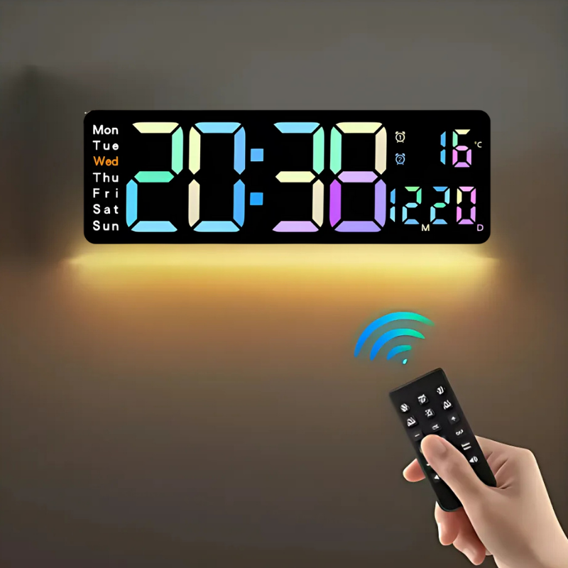 Globetrek° DigitalClock: Stor LED Skärm Display Digital Klocka