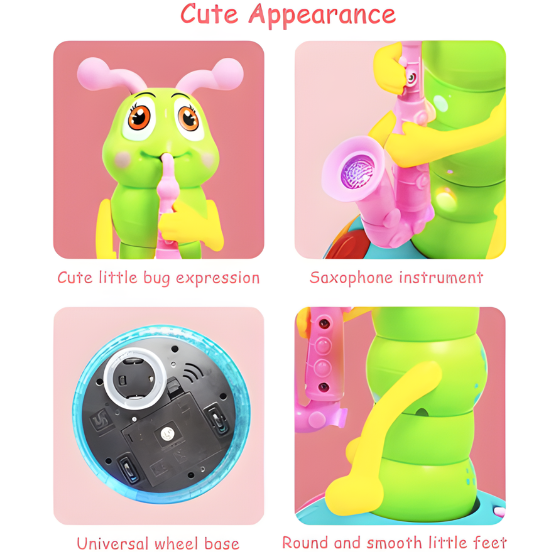 Kletshuts™ CaterpillarToy: Interaktiv Ljus Och Musik Larv Barn Leka Leksak