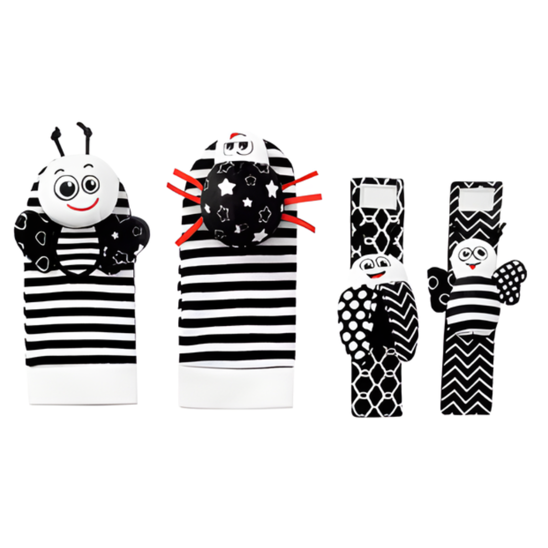 Kletshuts™ RattleToy 1+1 GRATIS: Mjuk Djur Baby Handled Och Fot Strumpor Skallra Leksak Set