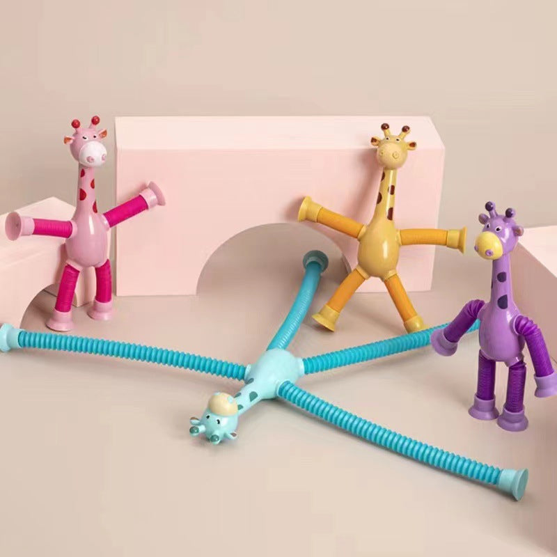 Kletshuts™ StretchyGiraffe: Teleskopisk Stretchig Giraff Leksak Med Sugkopp