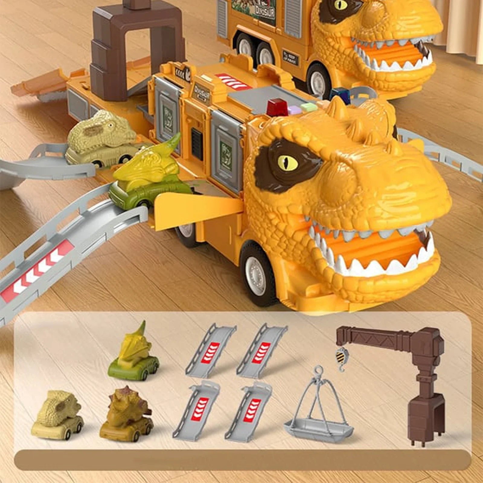 Kletshuts™ DinoTruck: Dinosaurie Lastbil Leksaksset Med Ljus Och Musik