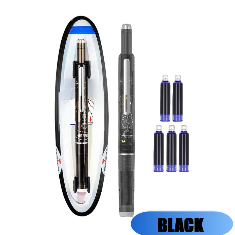 FountainPen - Utdragbar Och Påfyllningsbar Reservoarpenna Med Bläckpatroner