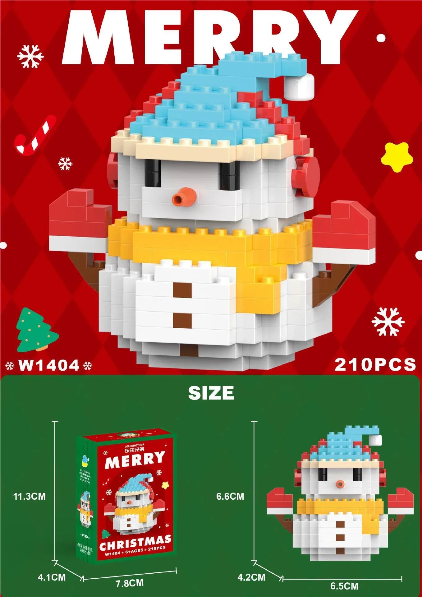 Kletshuts™ HolidayBlocks 1+1 GRATIS: Barn Kreativa Mikro Bygga Block Jul Semester Utgåva