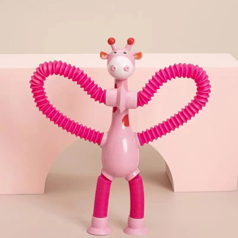 Kletshuts™ StretchyGiraffe: Teleskopisk Stretchig Giraff Leksak Med Sugkopp