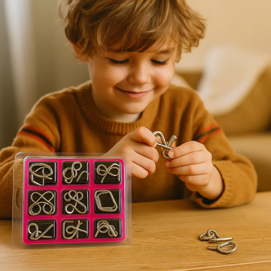 Kletshuts™ MetalPuzzles: Barn Hjärngymnastik Metall Pussel Set