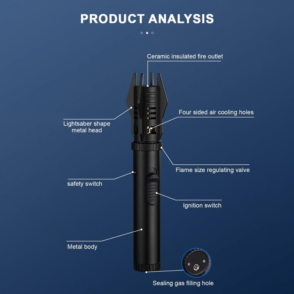 LightsaberFlame: Bärbar Ljussabel Vindtät Flamma Blås Fackla Tändare
