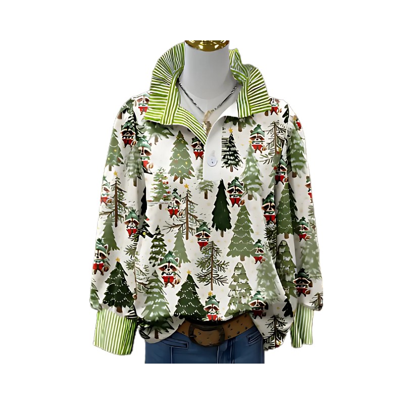 Icone™ FormalBlouse: Stilfull Långärmad Unik Tryckt Formell Blus