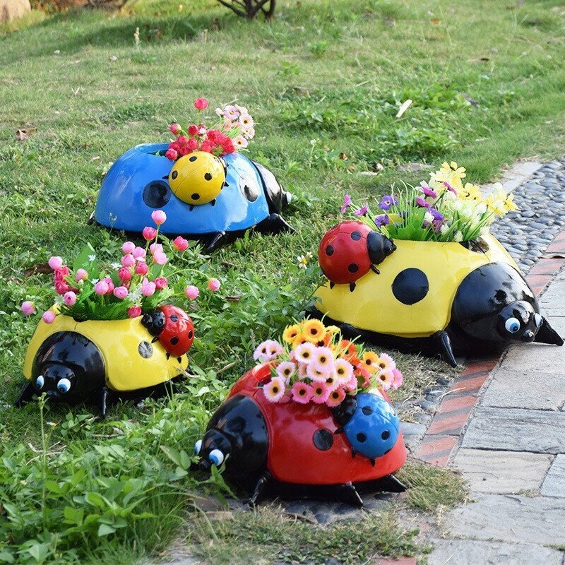 LadybugPot 1+1 GRATIS: Färgstark Nyckelpiga Blomma Kruka