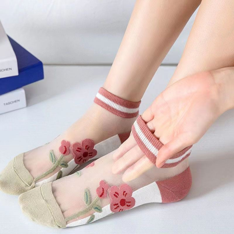 Happy™ MeshSocks: Andningsbar Bekväm Rolig Design Mesh Ankelsockor