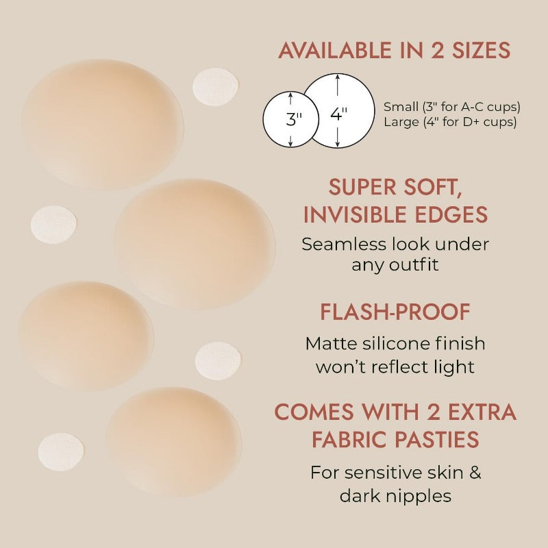 Icone™ NippleCover 1+1 GRATIS: Tunna, Matta Silikon Lim Bröstvårtsskydd