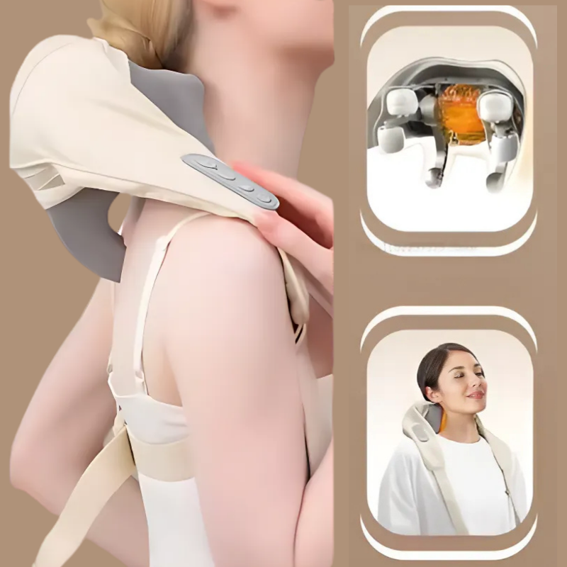 NeckMassager: Lugnande Värme Avkopplande Nack-Och Axelmassageapparat
