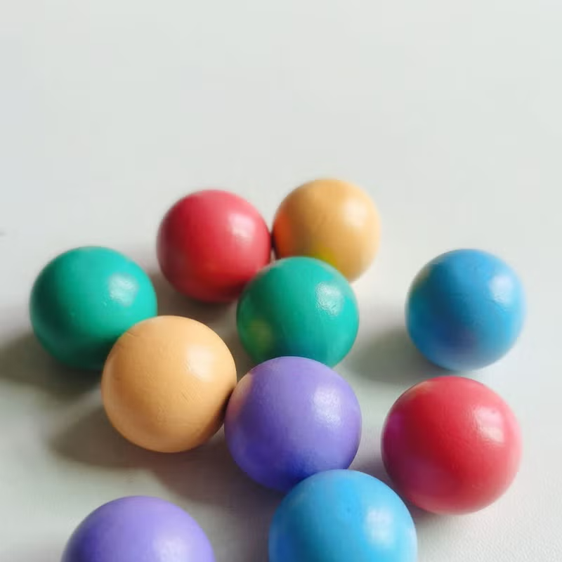 Kletshuts™ MarbleTower: Interaktiv Regnbåge Marmor Trä Torn Barn Leksak