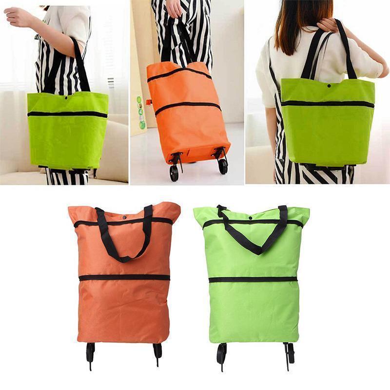 Icone™ GroceryBag 1+1 GRATIS: Stor Kapacitet Matvarukasse Med Hopfällbara Hjul