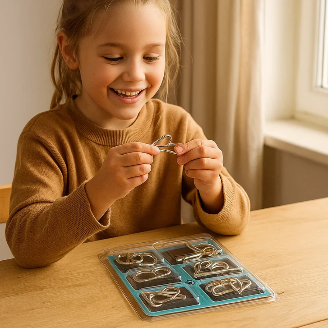 Kletshuts™ MetalPuzzles: Barn Hjärngymnastik Metall Pussel Set
