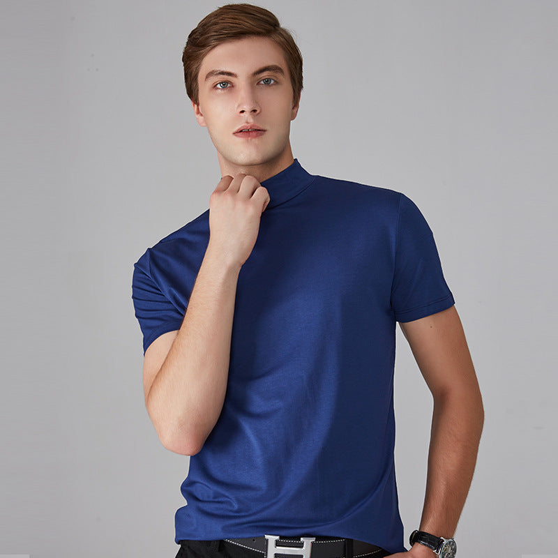 Icone™ FitShirt 1+1 GRATIS: Mäns Smal Passform Hög Nacke Casual Skjorta
