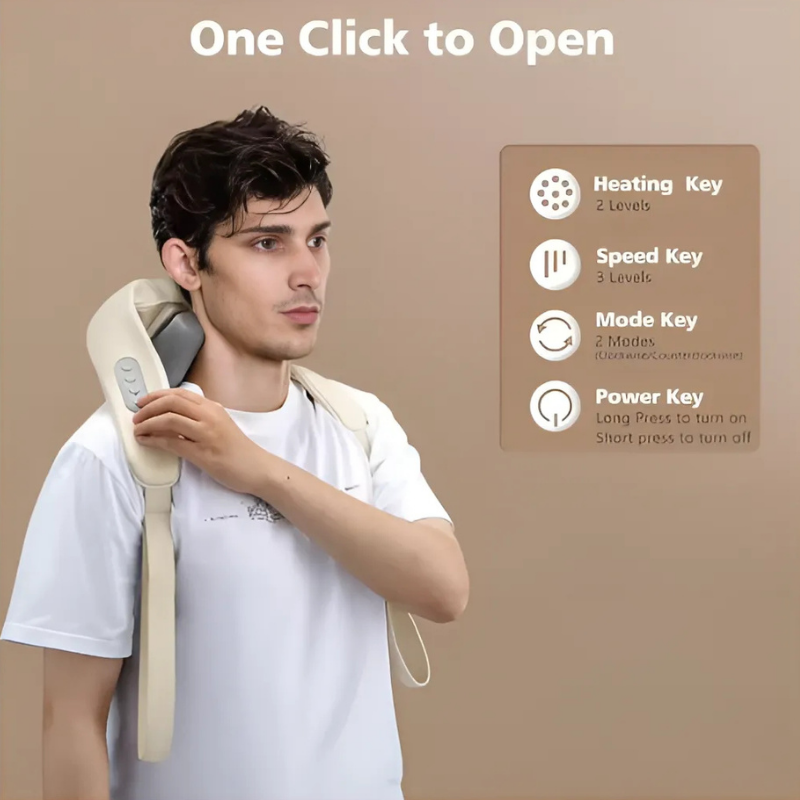 NeckMassager: Lugnande Värme Avkopplande Nack-Och Axelmassageapparat