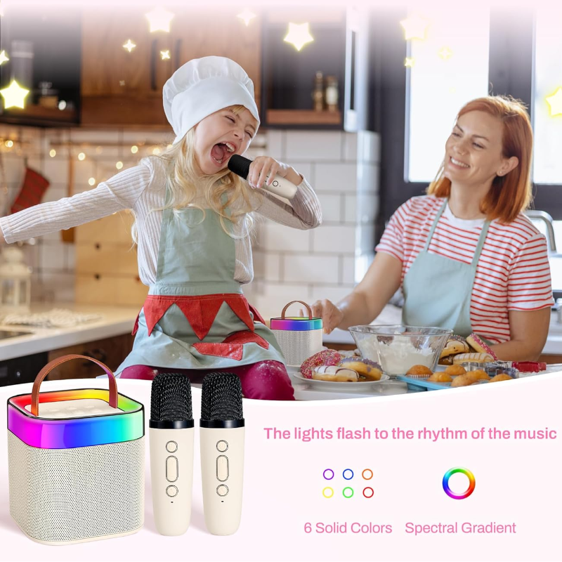 KaraokePro – Mini Karaokemaskin Med Trådlösa Mikrofoner